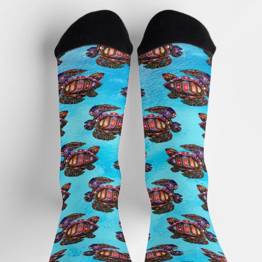 Kleurrijke Zee Turtle Socks Sokken (Top)
