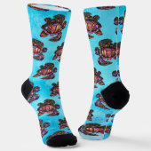 Kleurrijke Zee Turtle Socks Sokken (Gebogen)