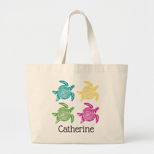 Kleurrijke Zee Turtles op maat Grote Tote Bag (Voorkant)