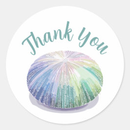 Kleurrijke Zee Urchin Dank u Ronde Sticker