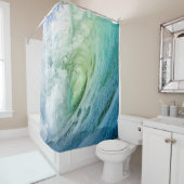 Kleurrijke Zee Waves Douchegordijn (In situ)