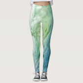 Kleurrijke Zee Waves Leggings (Voorkant)