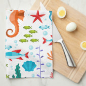 Kleurrijke zeedieren patroon theedoek (Quarter Fold)