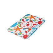 Kleurrijke Zeeen creatuurpatroon met Zeeen krab Badmat (Gekanteld)