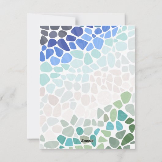 Kleurrijke Zeeen Glas Kerstkrans Feestdagenkaart (Achterkant)