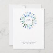 Kleurrijke Zeeen Glas Kerstkrans Feestdagenkaart (Voorkant)