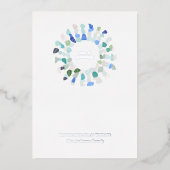 Kleurrijke Zeeen Glas Kerstkrans Folie Feestdagenkaart (Voorkant)