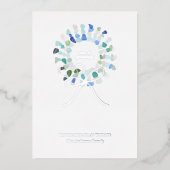 Kleurrijke Zeeen Glas Kerstkrans Folie Feestdagenkaart (Voorkant)