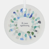 Kleurrijke Zeeen Glas Kerstkrans Glas Ornament (Achterkant)