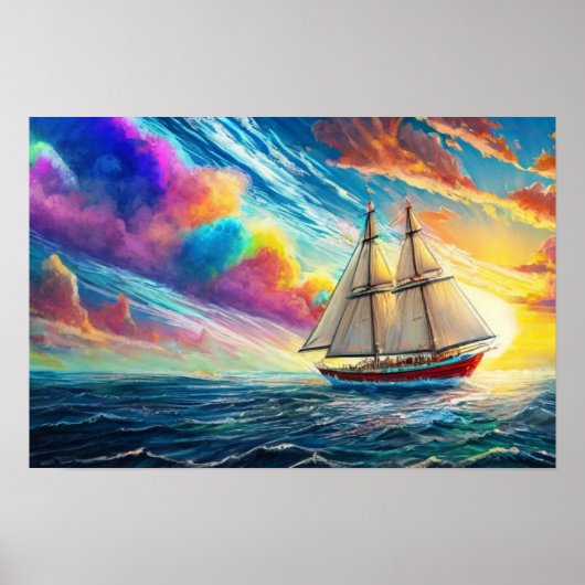 Kleurrijke zeeën poster (Voorkant)