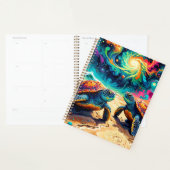 Kleurrijke Zeeen Schildpadden Onder Een Kosmische  Planner (Display)