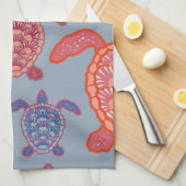 Kleurrijke zeeen schildpadden theedoek (Quarter Fold)