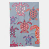 Kleurrijke zeeen schildpadden theedoek (Verticaal)