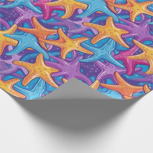 Kleurrijke Zeeen sterren Cadeaupapier (Hoek)