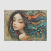 KLEURRIJKE ZEEMEERMIN IN GEMENGDE MEDIA DECOUPAGE TISSUEPAPIER (Voorkant)