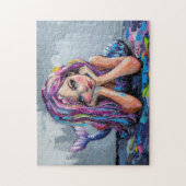 Kleurrijke Zeemeermin olieverfschilderij Legpuzzel (Verticaal)