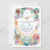 Kleurrijke Zeemeermin Party uitnodiging (Voorkant)