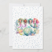 Kleurrijke Zeemeermin Party uitnodiging (Achterkant)