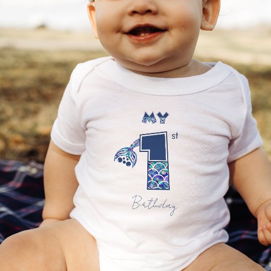 Kleurrijke Zeemeermin Schalen Kleine Meisjes 1e Ve Romper