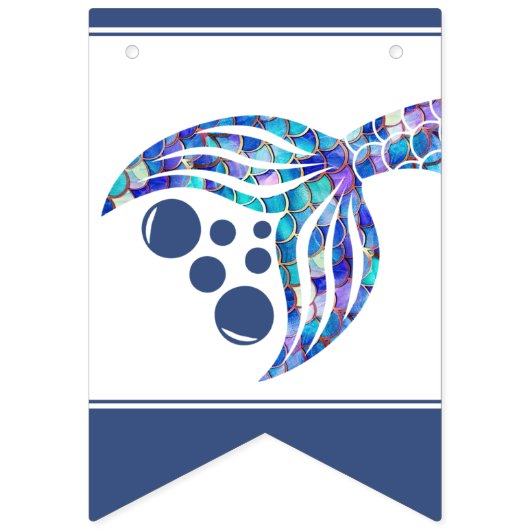 Kleurrijke Zeemeermin Schalen Kleine Meisjes 6e Ve Vlaggetjes (Eerste vlag)