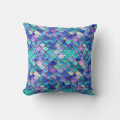 Kleurrijke Zeemeermin schalen patroon kleine meisj Kussen (Voorkant)