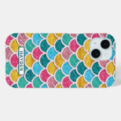 Kleurrijke Zeemeermin Schubben Monogram Case-Mate iPhone Case (Achterkant (horizontaal))