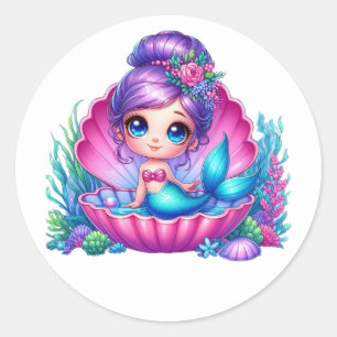 Kleurrijke zeemeermin Stickers