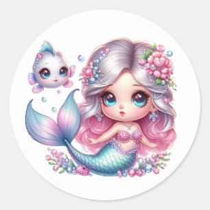 Kleurrijke zeemeermin Stickers
