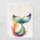 Kleurrijke Zeemeermin Verjaardag Dank u Meisje Fot Bedankkaart (Achterkant)