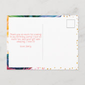 Kleurrijke Zeemeermin Verjaardag Dank u Meisje Fot Briefkaart (Achterkant)