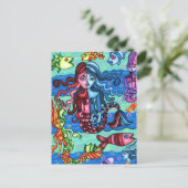 Kleurrijke zeemeerminnen Abstracte originele schil Briefkaart (Staand voorkant)