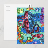 Kleurrijke zeemeerminnen Abstracte originele schil Briefkaart (Voorkant / Achterkant)