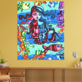 Kleurrijke zeemeerminnen Abstracte originele schil Canvas Afdruk (Insitu (Woonkamer))