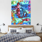 Kleurrijke zeemeerminnen Abstracte originele schil Canvas Afdruk (Insitu (Slaapkamer))