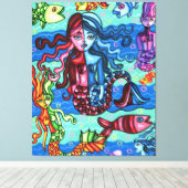 Kleurrijke zeemeerminnen Abstracte originele schil Canvas Afdruk (Insitu (Houten vloer))