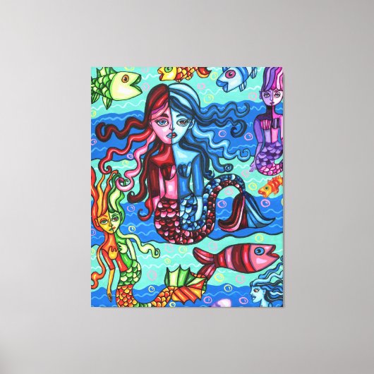 Kleurrijke zeemeerminnen Abstracte originele schil Canvas Afdruk (Voorkant)