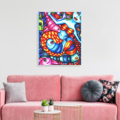 Kleurrijke zeemeerminnen Abstracte originele schil Canvas Afdruk (Insitu (Woonkamer))