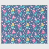 Kleurrijke zeemeerminnen cadeaupapier (Vlak)