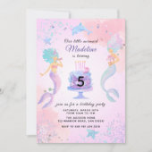 Kleurrijke Zeemeerminnen Onder Zee Verjaardagsfees Kaart (Voorkant)