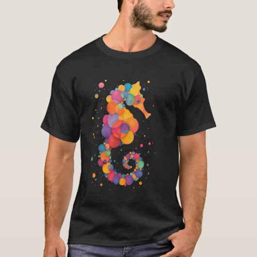 Kleurrijke zeepaard t-shirt (Voorkant)