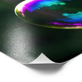 Kleurrijke zeepbellen drijven foto afdruk (Hoek)