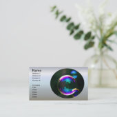 Kleurrijke zeepbellen drijven visitekaartje (Staand voorkant)