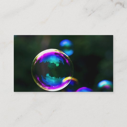 Kleurrijke zeepbellen drijven visitekaartje (Achterkant)