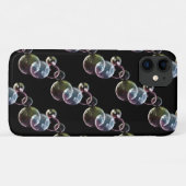 kleurrijke zeepbellen op zwart Case-Mate iPhone case (Achterkant (horizontaal))