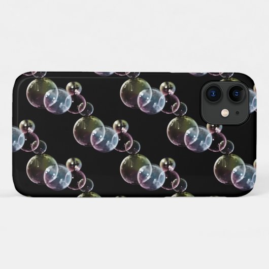 kleurrijke zeepbellen op zwart Case-Mate iPhone case (Achterkant (horizontaal))