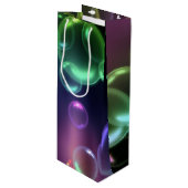 kleurrijke zeepbellen op zwart wijn cadeautas (Voorkant Gekanteld)