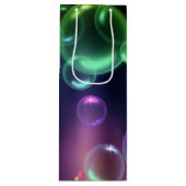 kleurrijke zeepbellen op zwart wijn cadeautas (Voorkant)