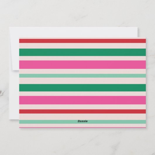 Kleurrijke Zeer Vrolijke Horizontale Kerst Foto Feestdagenkaart (Achterkant)