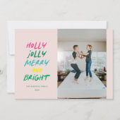 Kleurrijke Zeer Vrolijke Horizontale Kerstfoto Feestdagenkaart (Voorkant)