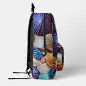 Kleurrijke zeeschelp collage bedrukte rugzak (Links)
